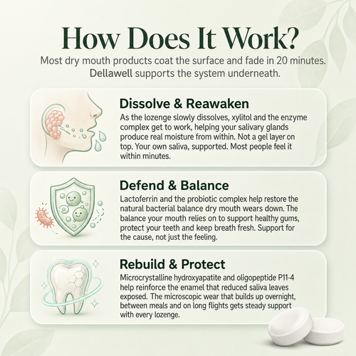 Dellawell Oral Defense Dry Mouth Lozenges.